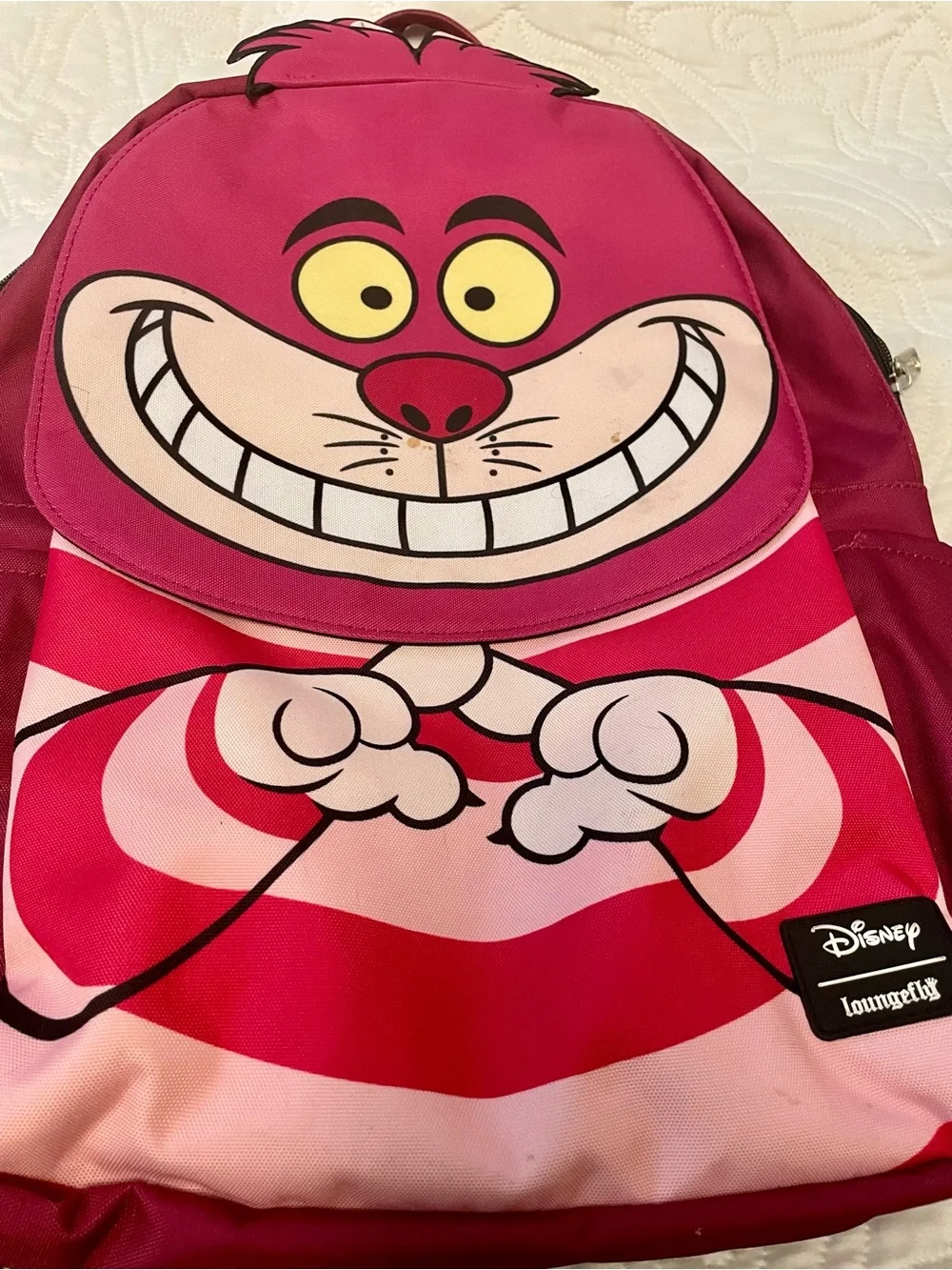 Disney x Loungefly Cheshire Cat Pink & Magenta Backpack - Picture 2 of 11